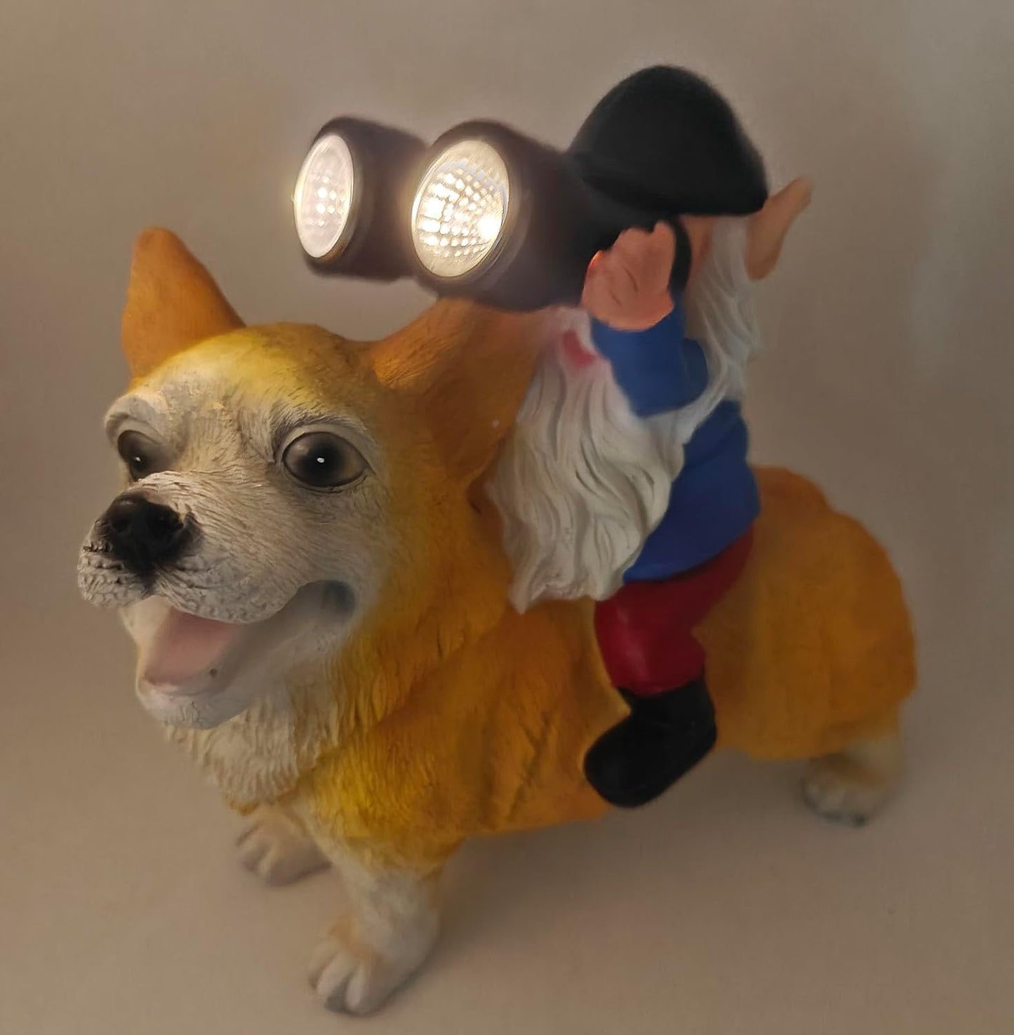 Estatuas jardín corgi gnomo decoración hogar sala Navidad
