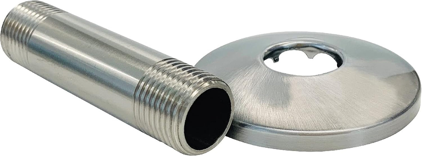 Brazo ducha níquel cepillado 3pulg para lluvia techo