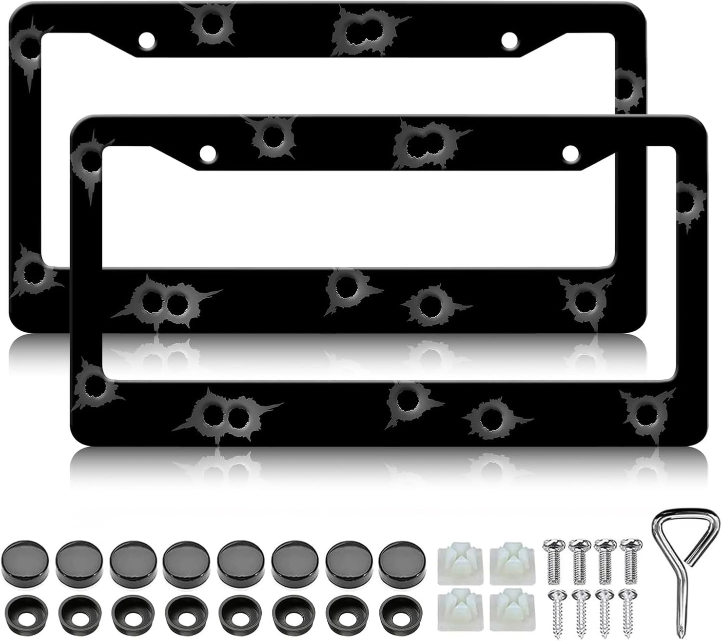 Marcos placa matrícula aluminio pack 2 soportes decorativos