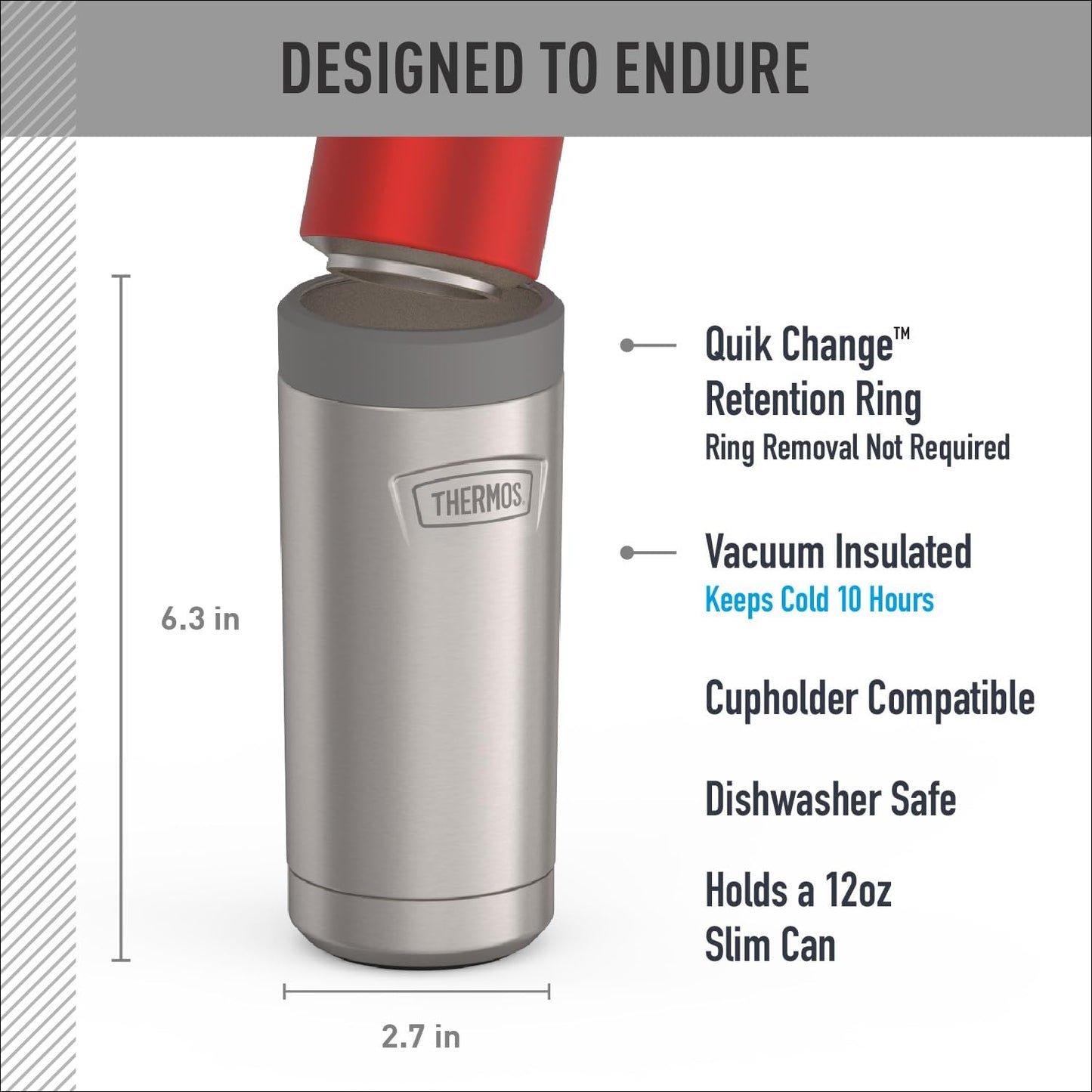 Aislante vacío acero inox 12oz para latas bebidas