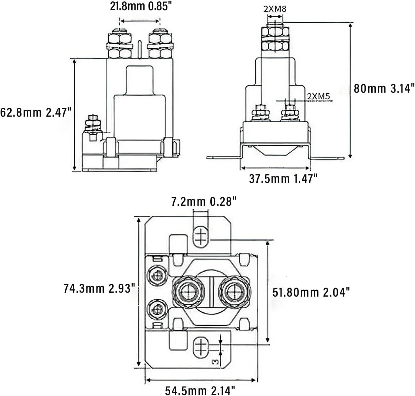 Solenoide arranque 4 terminales 14v para carrito golf Ezgo Txt