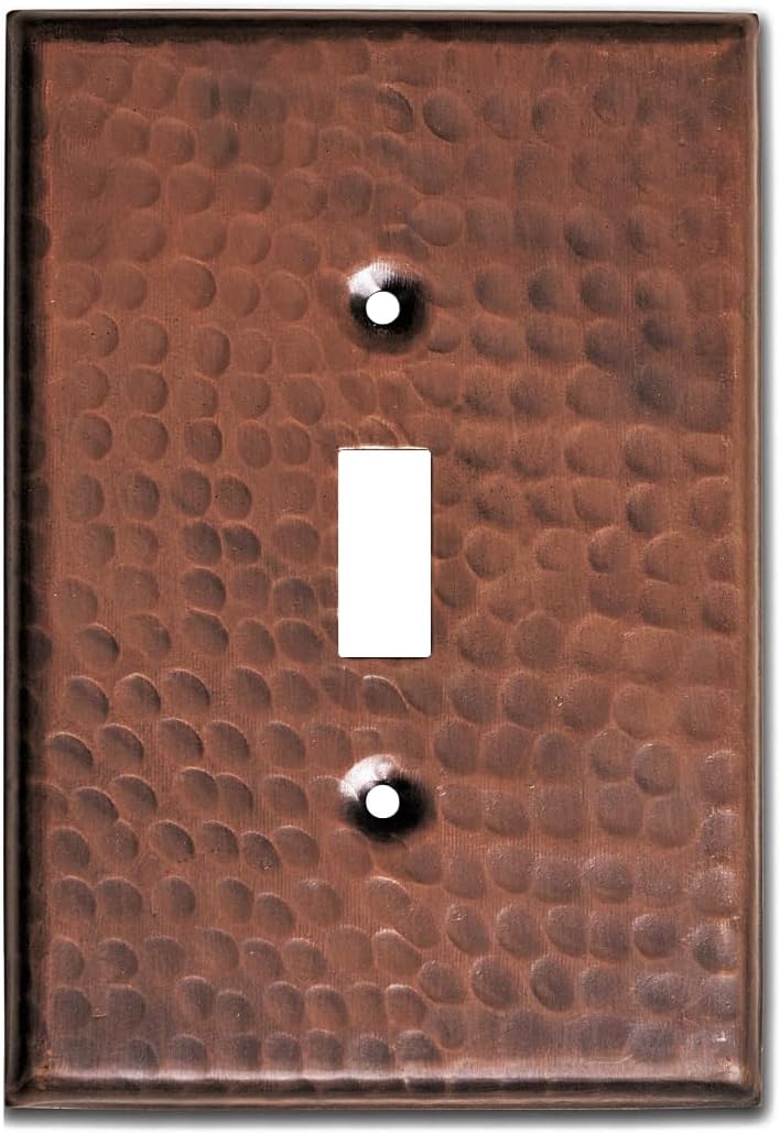 Placa pared interruptor cobre puro martillado
