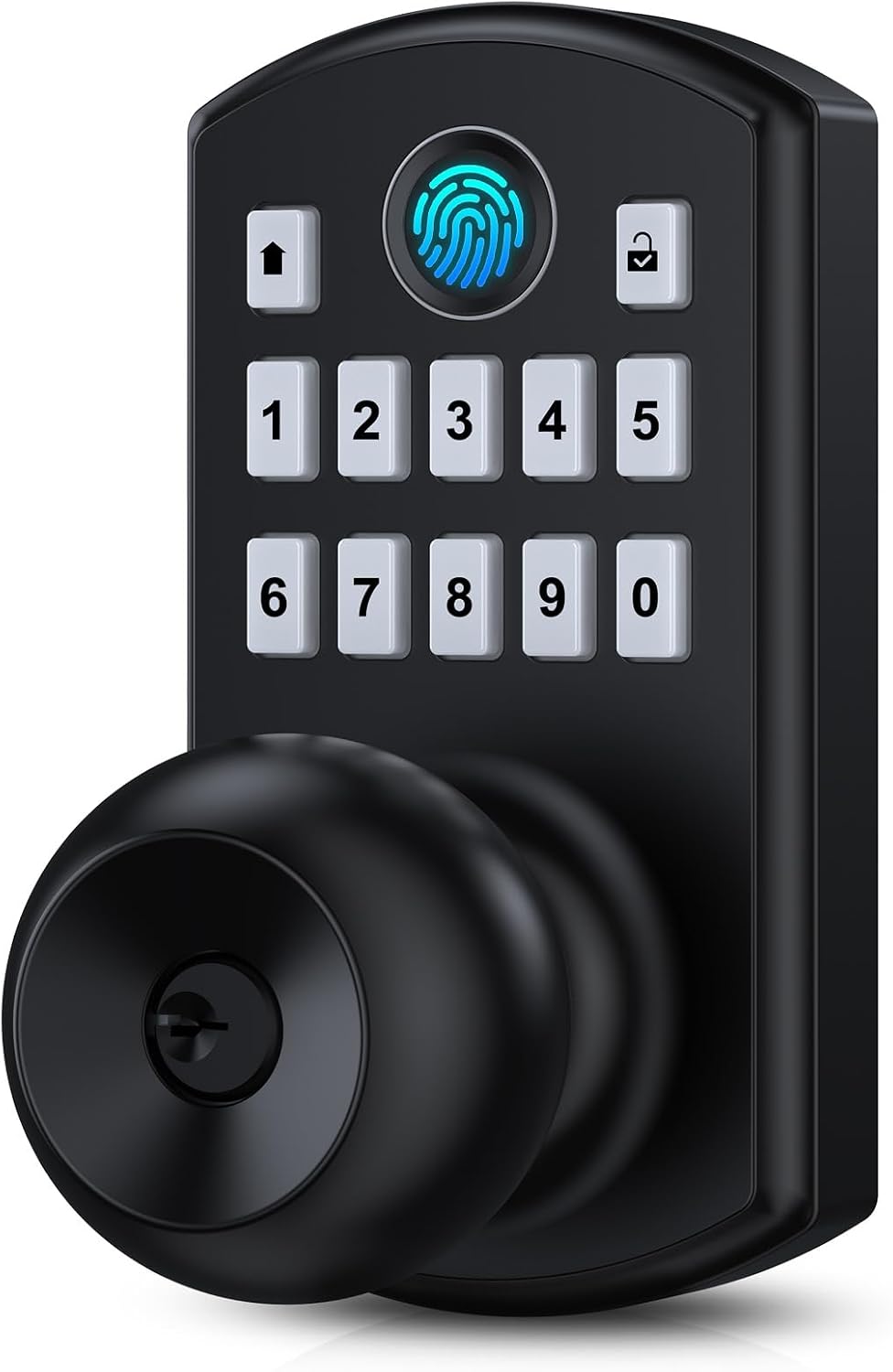 Pomo puerta inteligente con teclado y huella dactilar