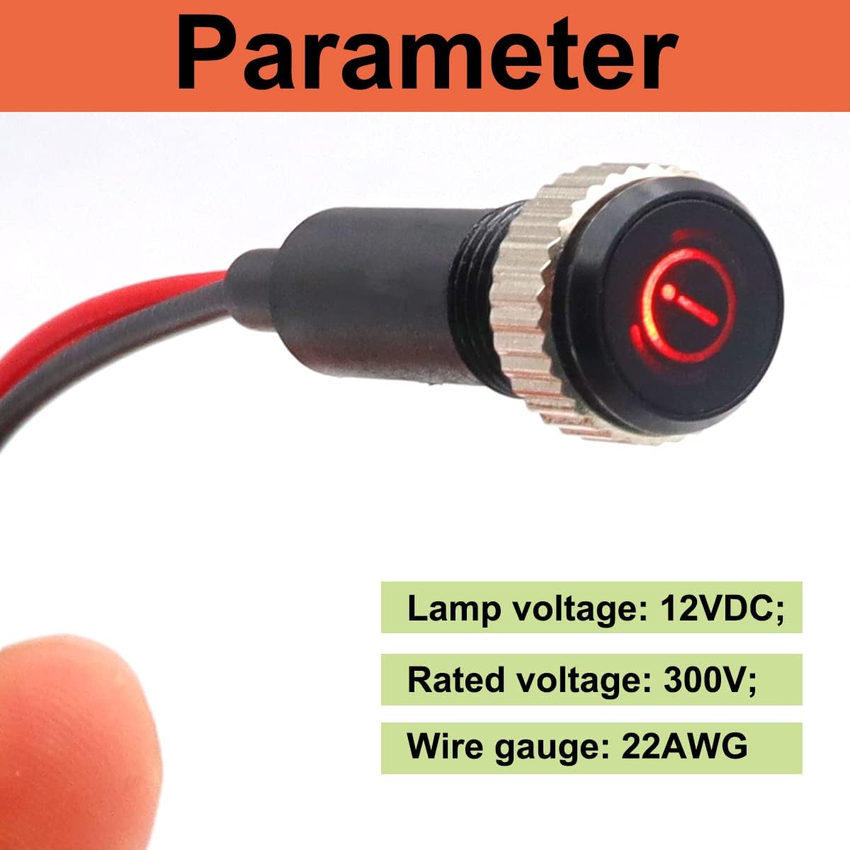 Luz indicadora LED tablero check engine amarilla 12V metal