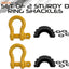 Grilletes anillo D 3/4" acero forjado 4.75 toneladas set 2
