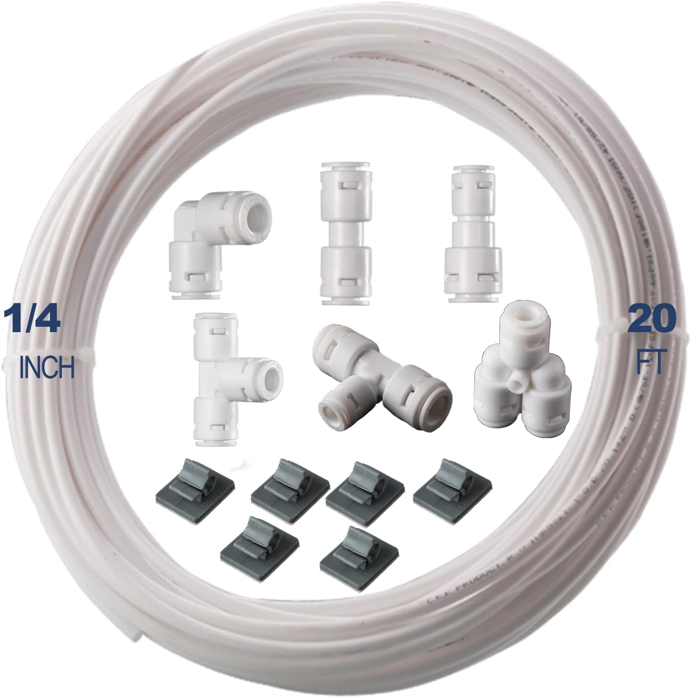 Kit línea agua nevera hielo 20pulg 1/4 pulg con accesorios