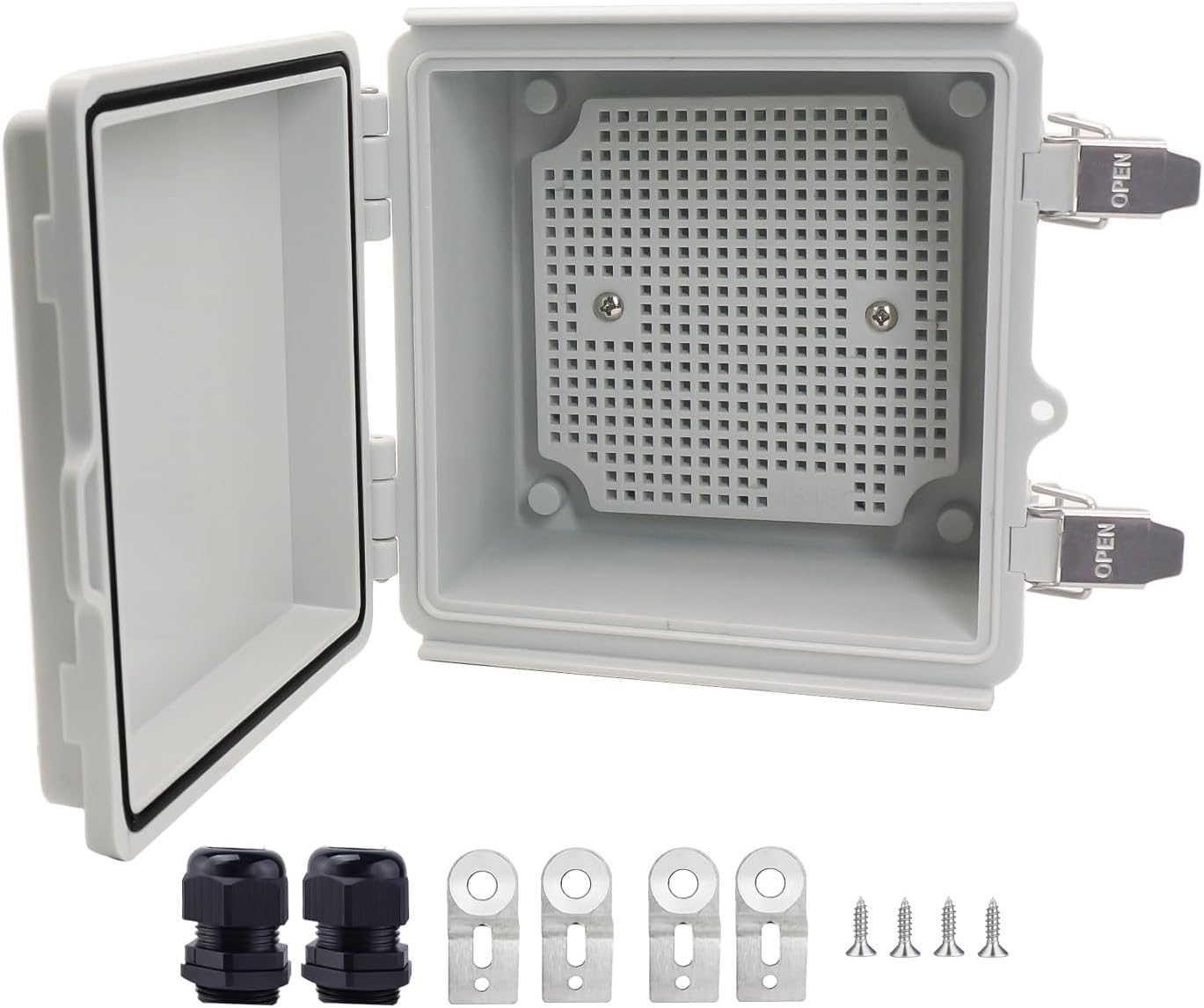 Caja eléctrica plástico ABS con pestillo acero inox
