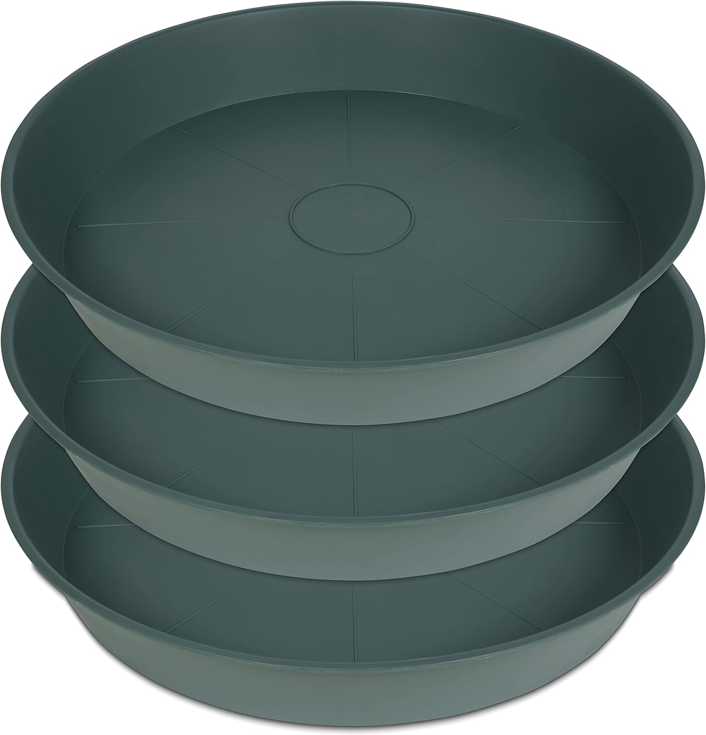 3 Pzas Platos Plástico para Plantas 25-26" Verde