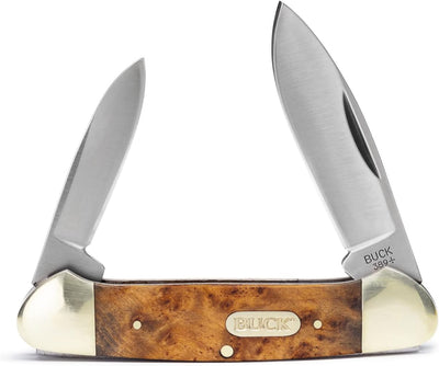 Navaja plegable 2 hojas mango madera