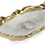 Plato cerámica dorada para anillos de ostra y joyas