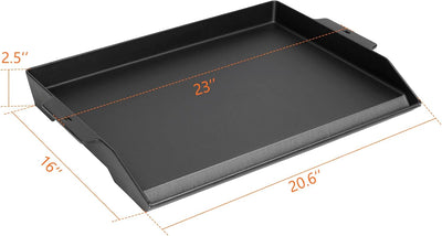 Plancha hierro fundido parrilla gas 23x16pulg antiadherente