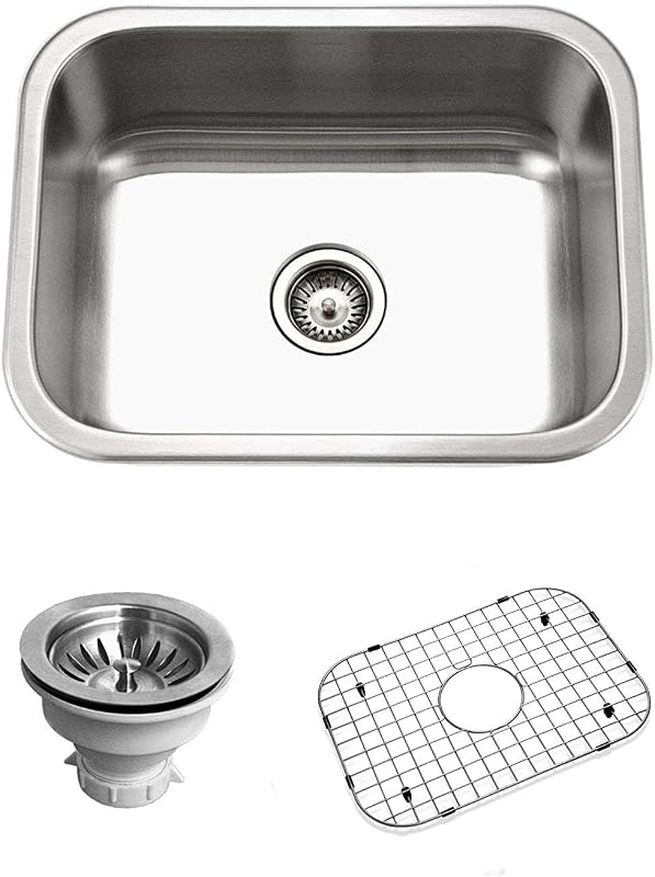 Fregadero cocina acero inox 23pulg con colador y rejilla