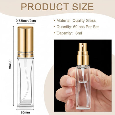 Botellas perfume vidrio recargables viaje transparente