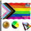 Bandera progreso doble cara 4x6ft poliéster 3 capas lona latón