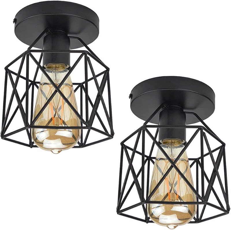 Lámpara techo E26/E27 retro black industrial cocina pasillo