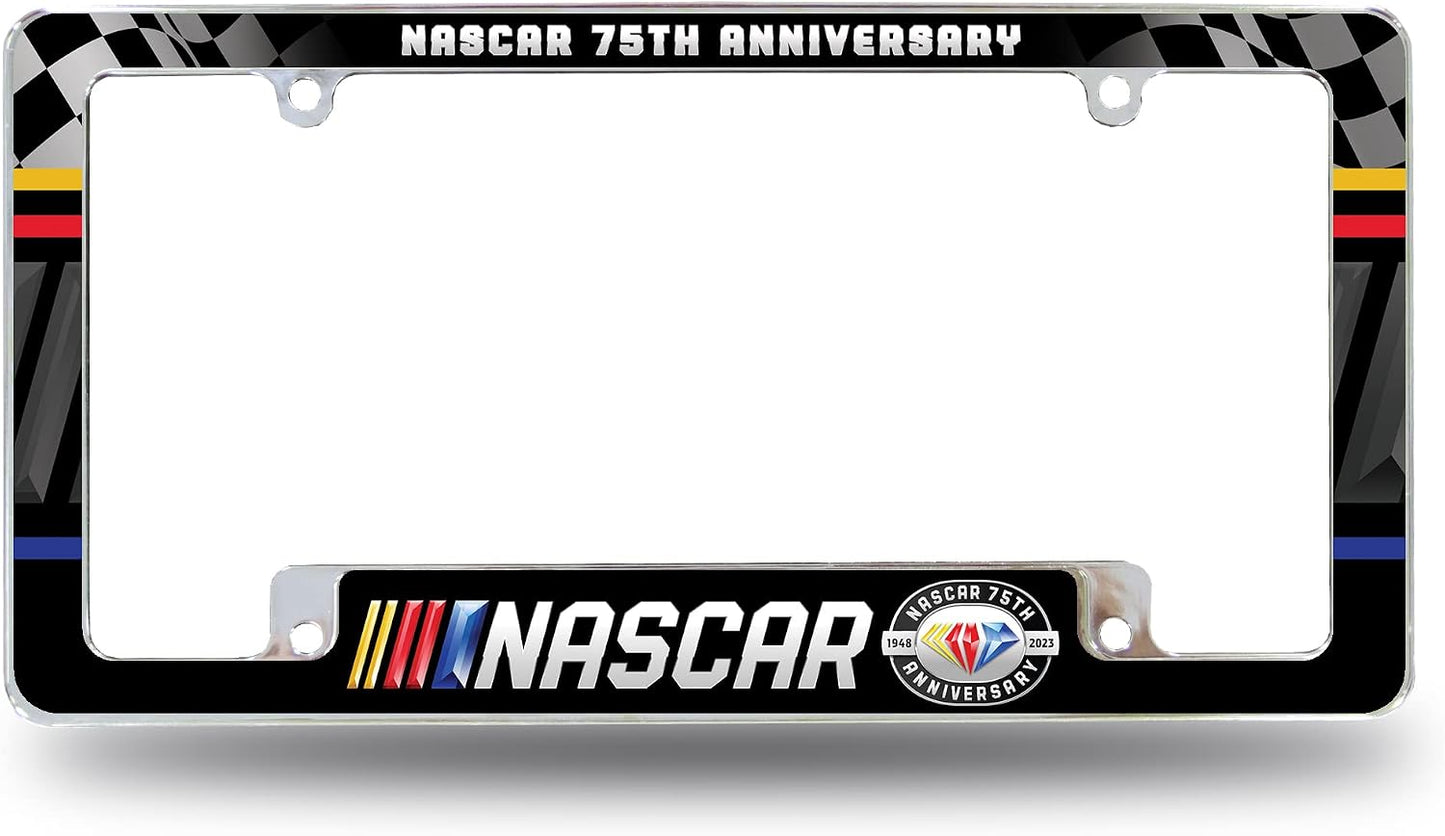 Marco placa automotriz cromado 12x6" NASCAR 75 Aniversario
