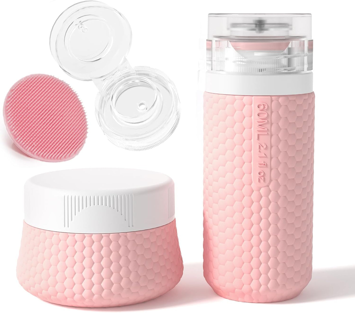 Kit 2 Botellas Silicona 2oz TSA Aprobadas para Viaje