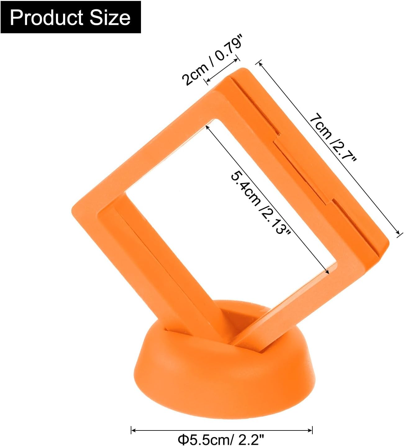 20 Vitrinas Flotantes 3D 2.76x2.76" Caja Joyas Naranja