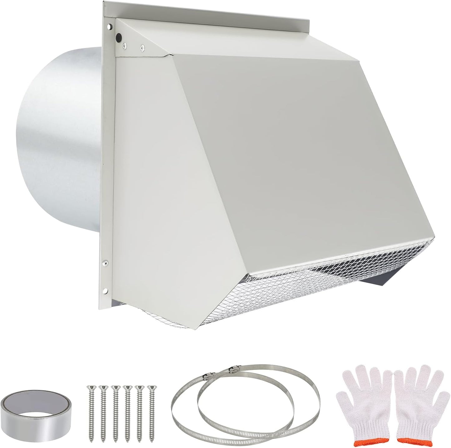 Ventilación pared 8pulg con capucha pantalla amortiguador