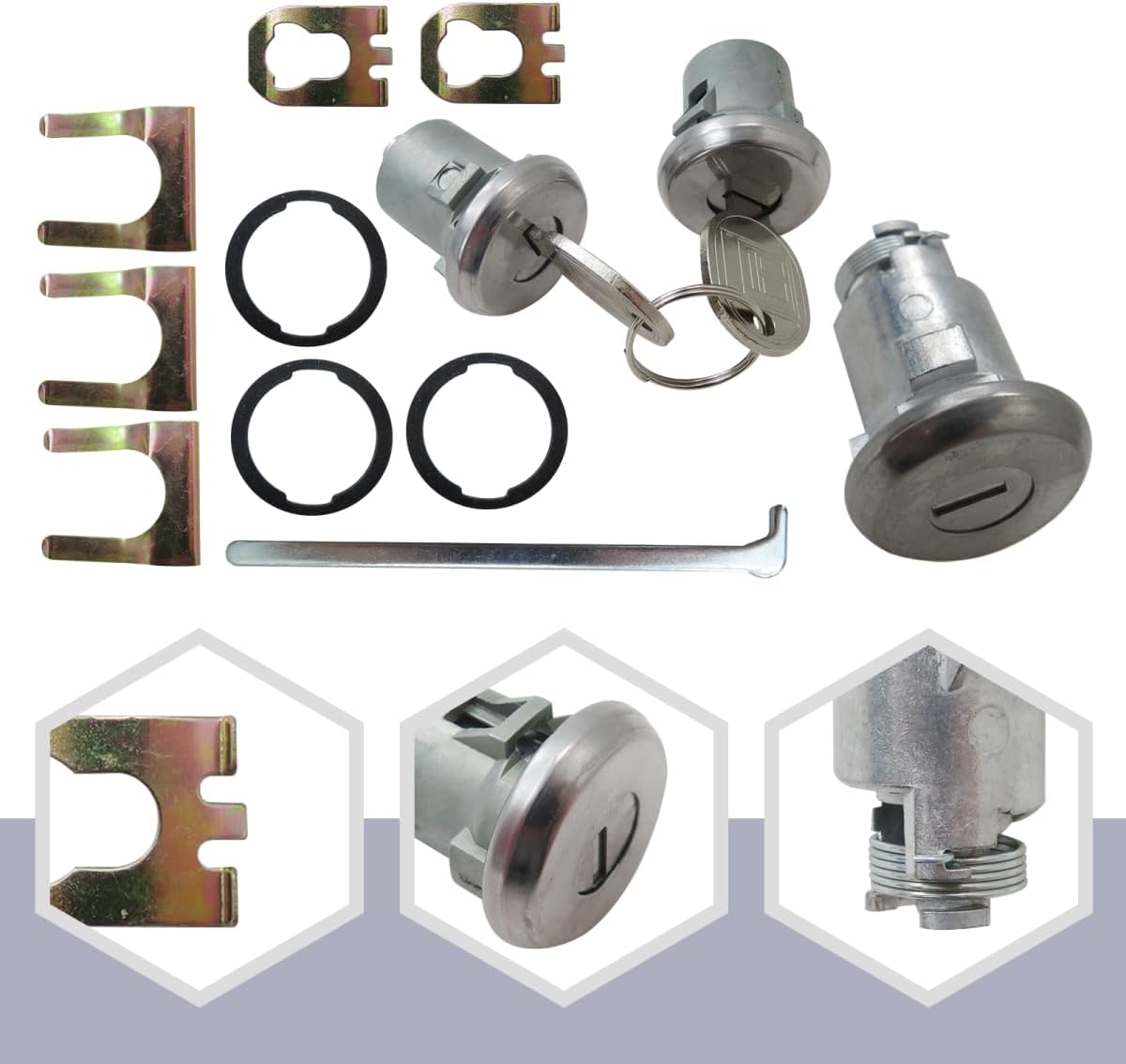 Set cilindro llave encendido puertas maletero Chevy II Nova 67-75