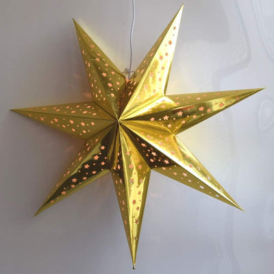 Faroles papel estilo estrella decoración