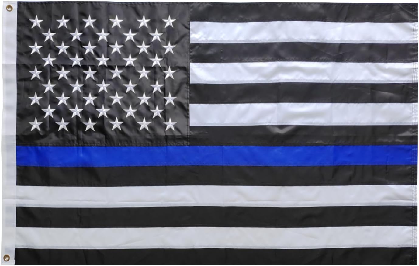 Bandera policía EE.UU. 2x3ft estrellas bordadas doble