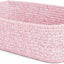 Cesta tejida rosa de algodón 15x10x5" para bebé y mascotas