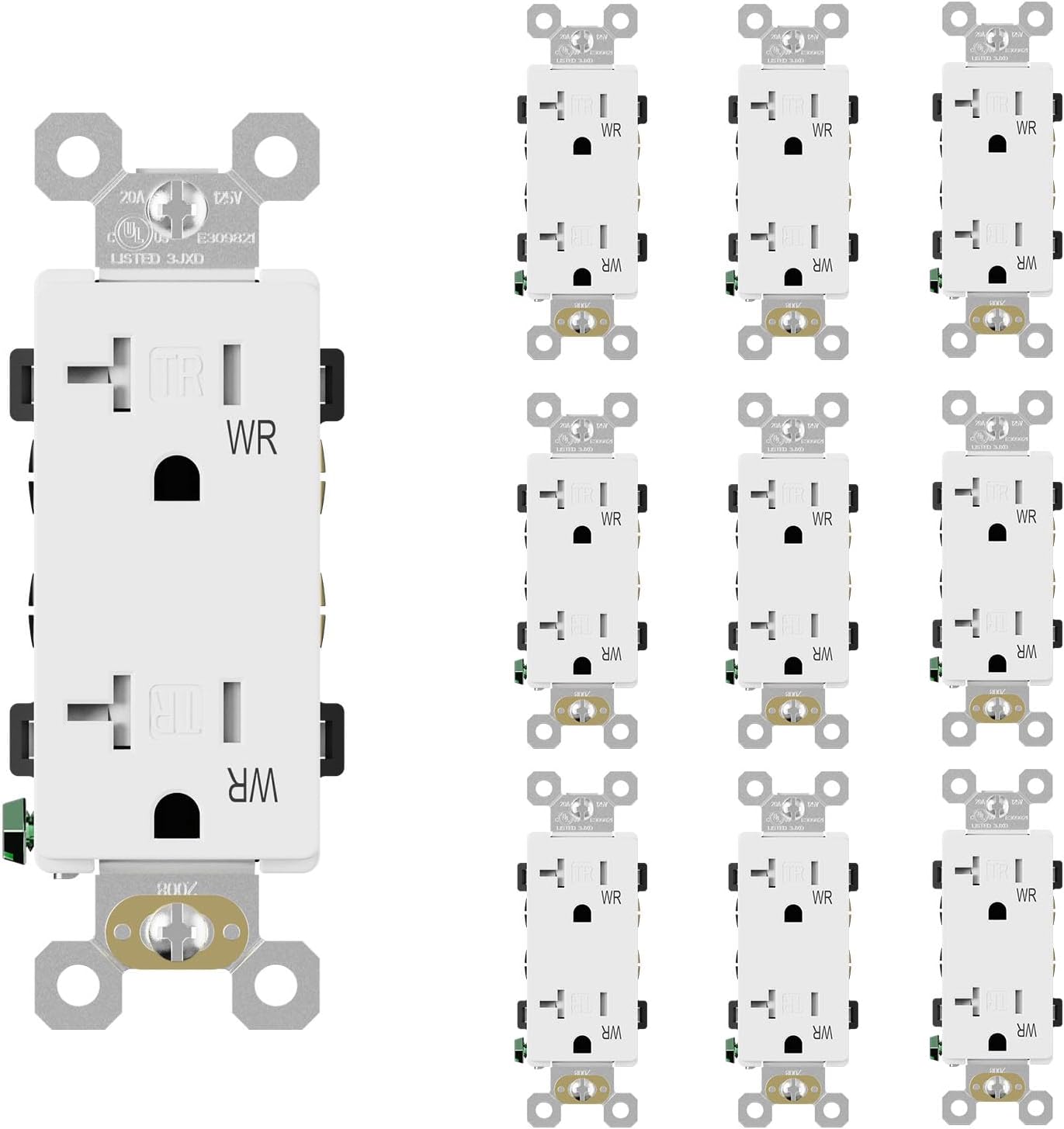 Tomas corriente pared blanco TR WR 20A 125V autoconexión