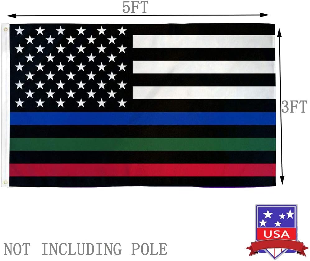 Bandera EE.UU. 3x5pulg exterior alta resistencia azul rojo verde