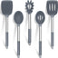 Set 5 Utensilios Silicón Antiadherente Mango Acero Inox