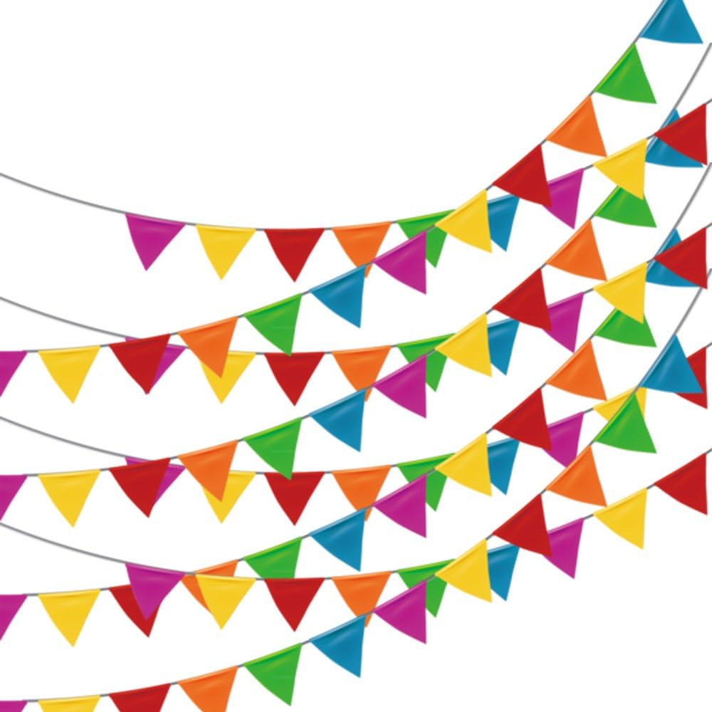 250 Banderines Multicolor Tela Nailon 263ft Cuerda