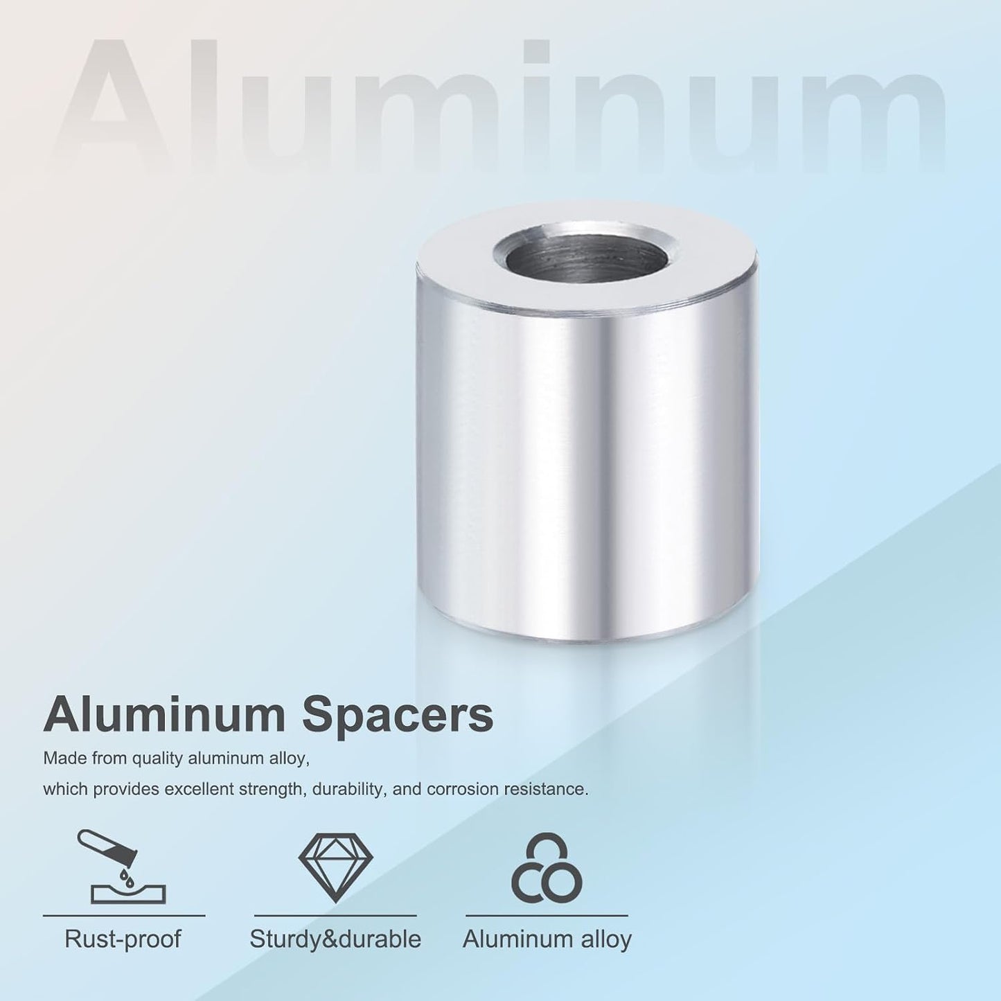 Espaciador aluminio 1/2x1x7/16 pulg sin roscar