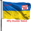 Bandera Ucrania doble cara 3x5 poliéster latón