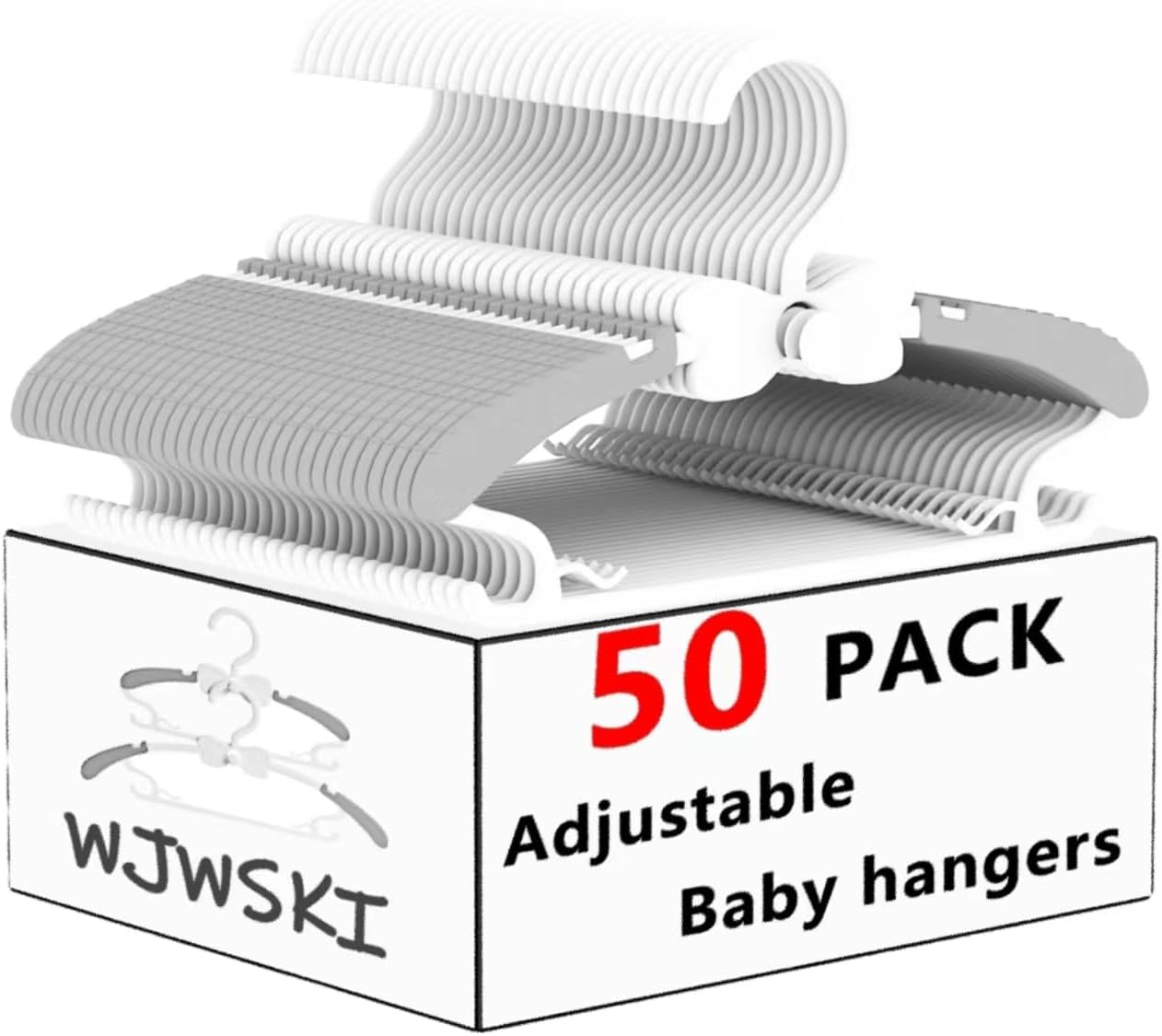 Perchas para bebé pack 50 ajustables plástico cascada