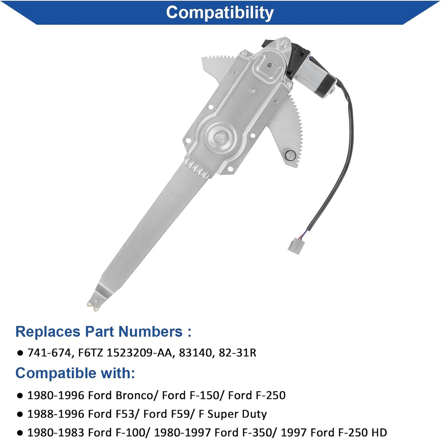 Regulador ventanilla eléctrica Ford Bronco/F-150 1980-1996