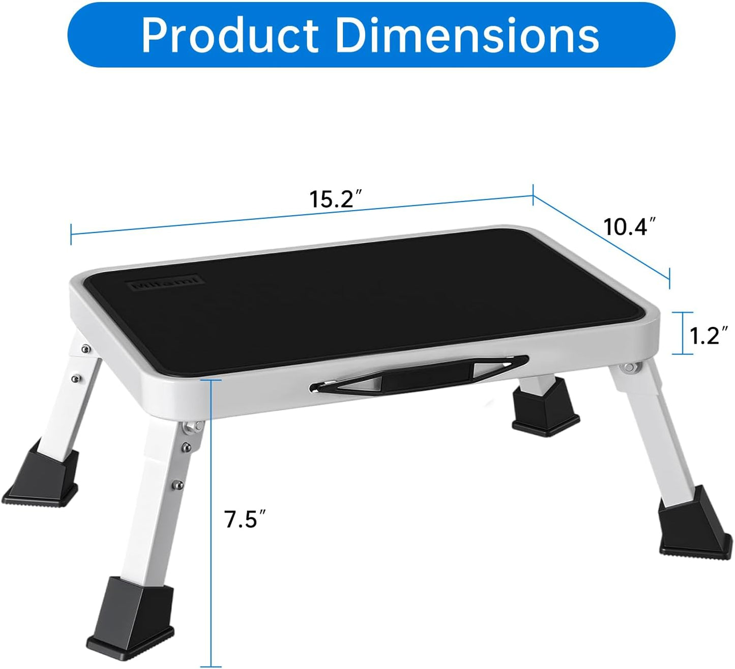 Taburete escalón RV plegable metal antiderrap 500lb