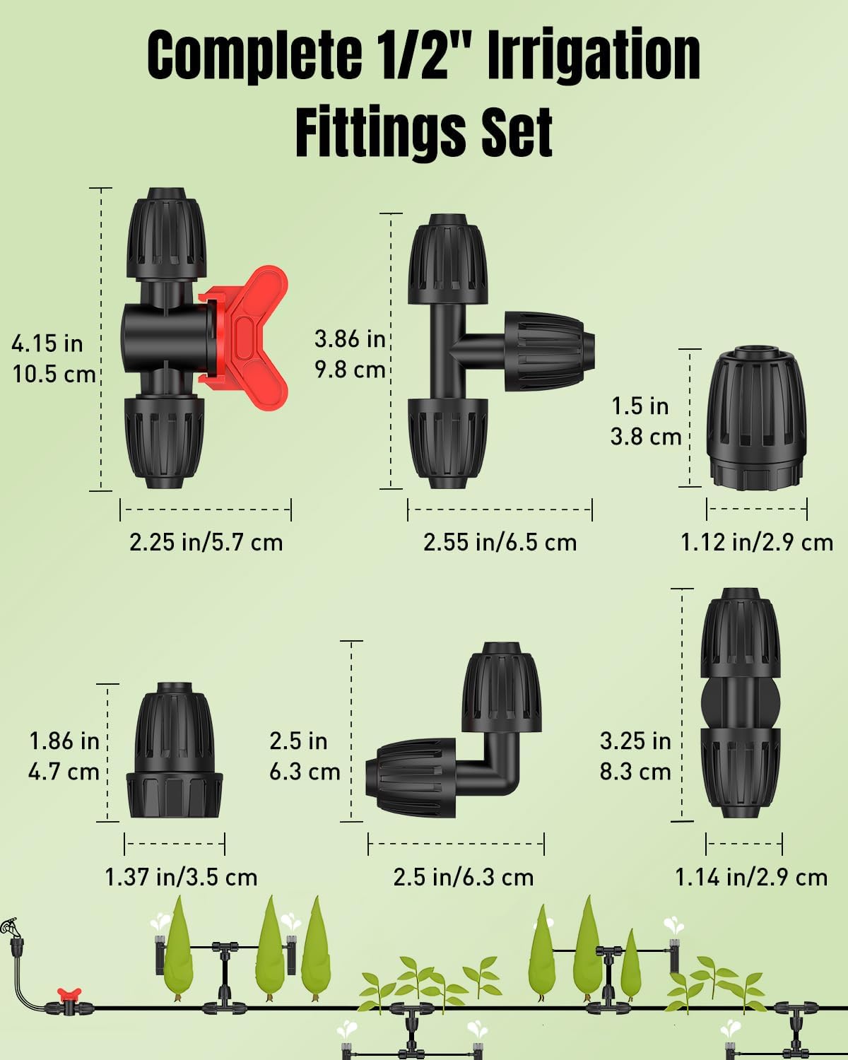 Kit 17 Pzas Riego Goteo Tubo 1/2pulg Conectores Cruces