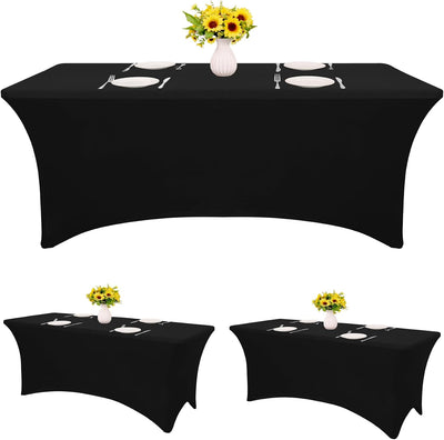 Set 3 manteles 6ft negro para mesas plegables