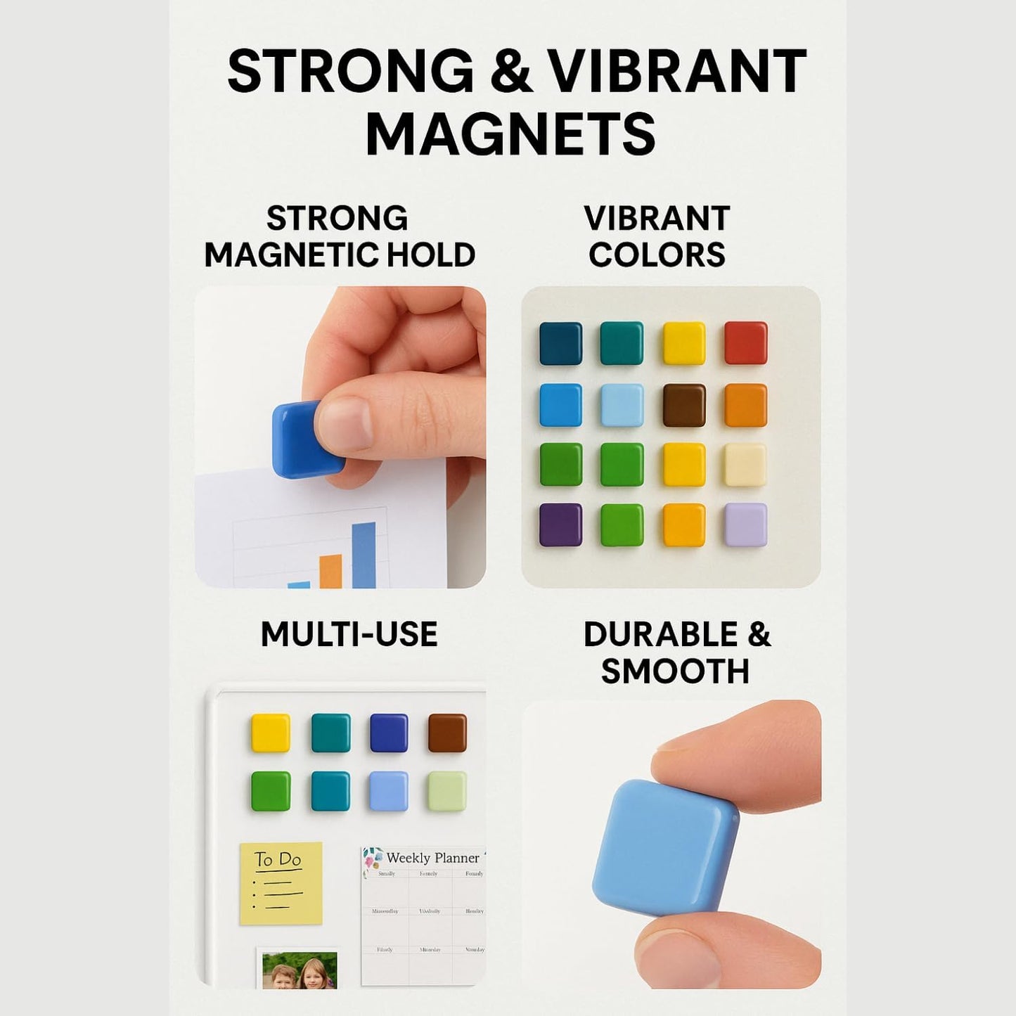 50 Imanes Vidrio para Nevera Decorativos Color Pizarra