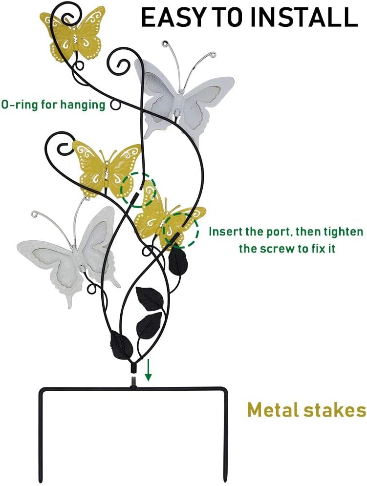 Decoración mariposa metal 28pulg para pared y patio