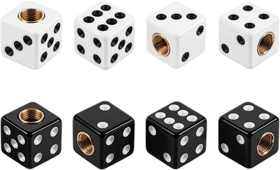 8 Tapas Vástago Válvula Neumático Dados 4 Blancas 4 Negras