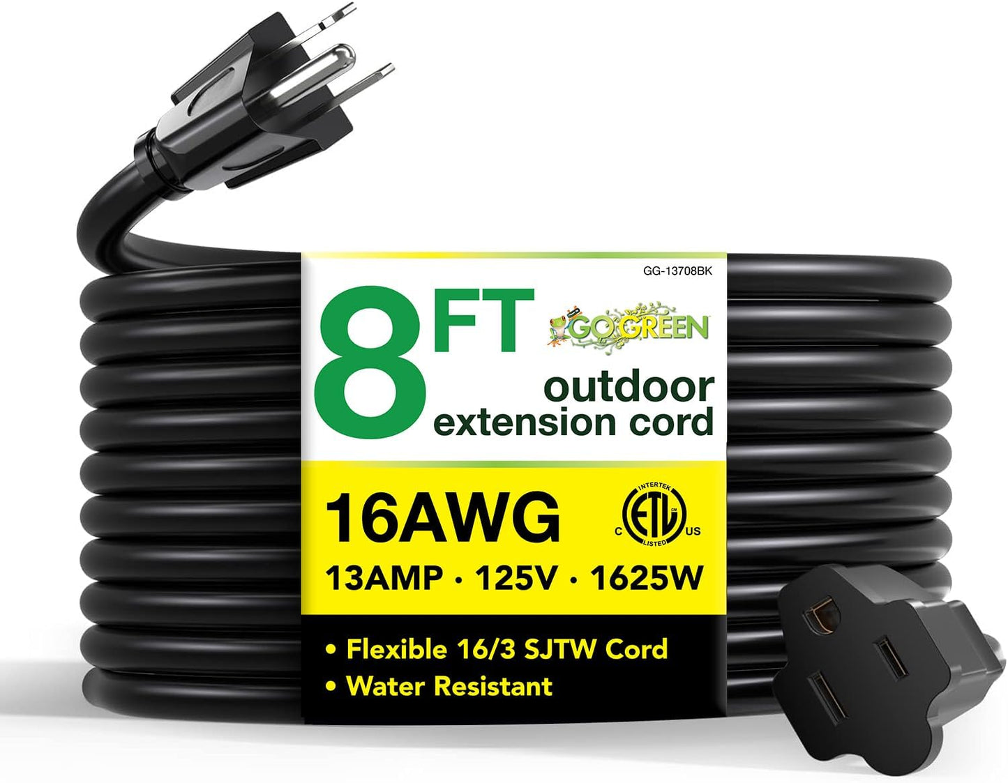 Cable extensión 16/3 SJTW exterior negro 8ft
