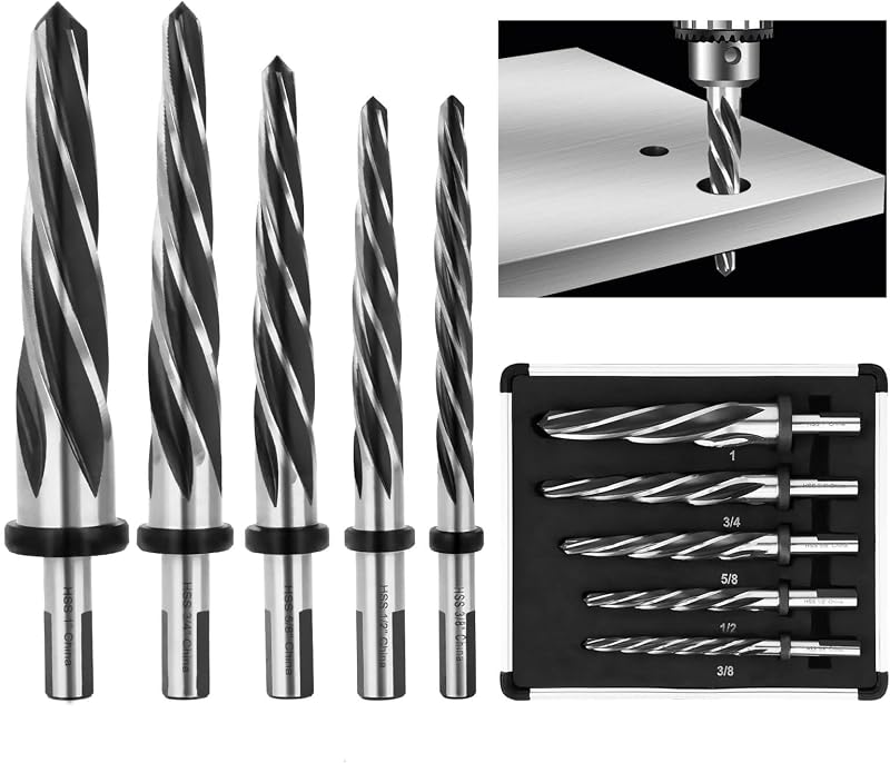 Set 5 Pzas Escariador HSS para Metal Madera Plástico