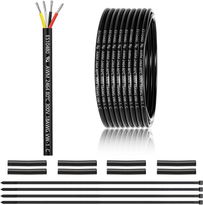Cable eléctrico 18/4 conductores 25pies UL2464 para LED