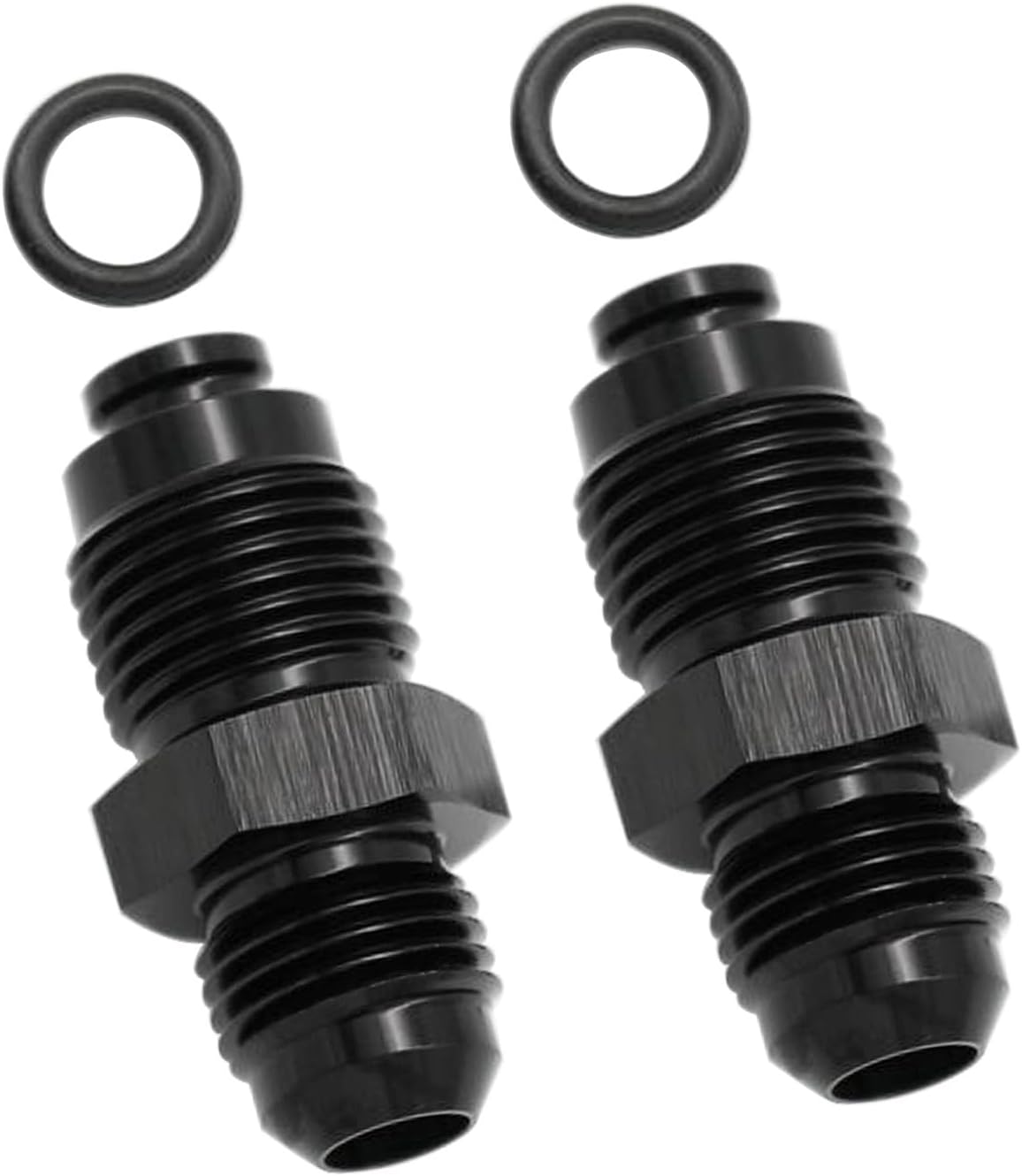 Adaptador aluminio 6AN a M16x1.5 anillo negro set 2