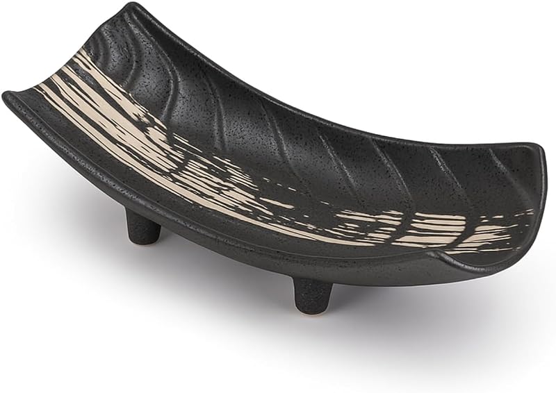 Soporte cuchara cerámica estufa bandeja salsa negro