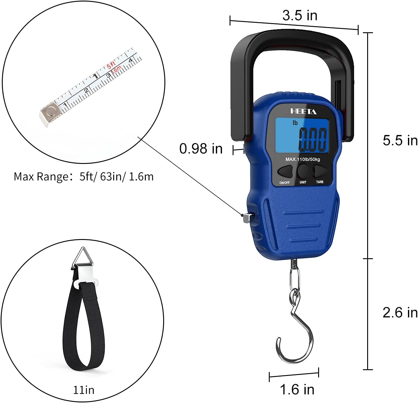 Báscula digital pescado hasta 50kg con pantalla LCD