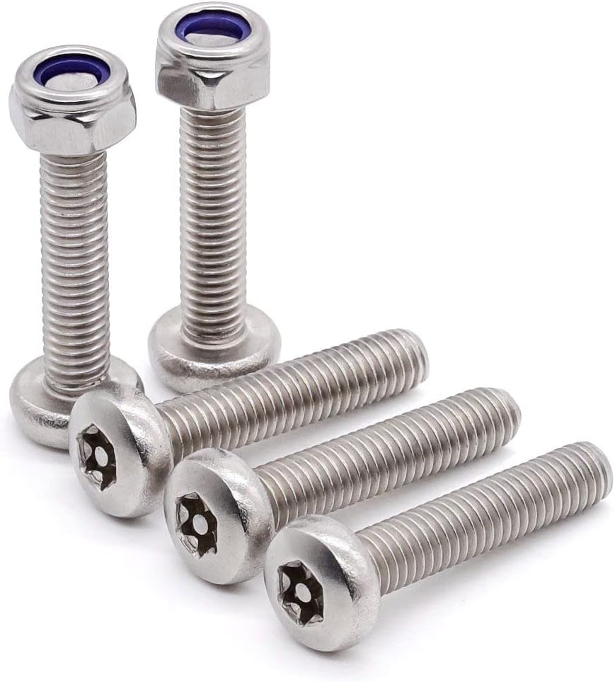 20 Juegos Tornillos Torx M6 con Tuercas y Broca Acero Inox