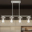Lámpara colgante isla cocina 4 luces níquel cepillado