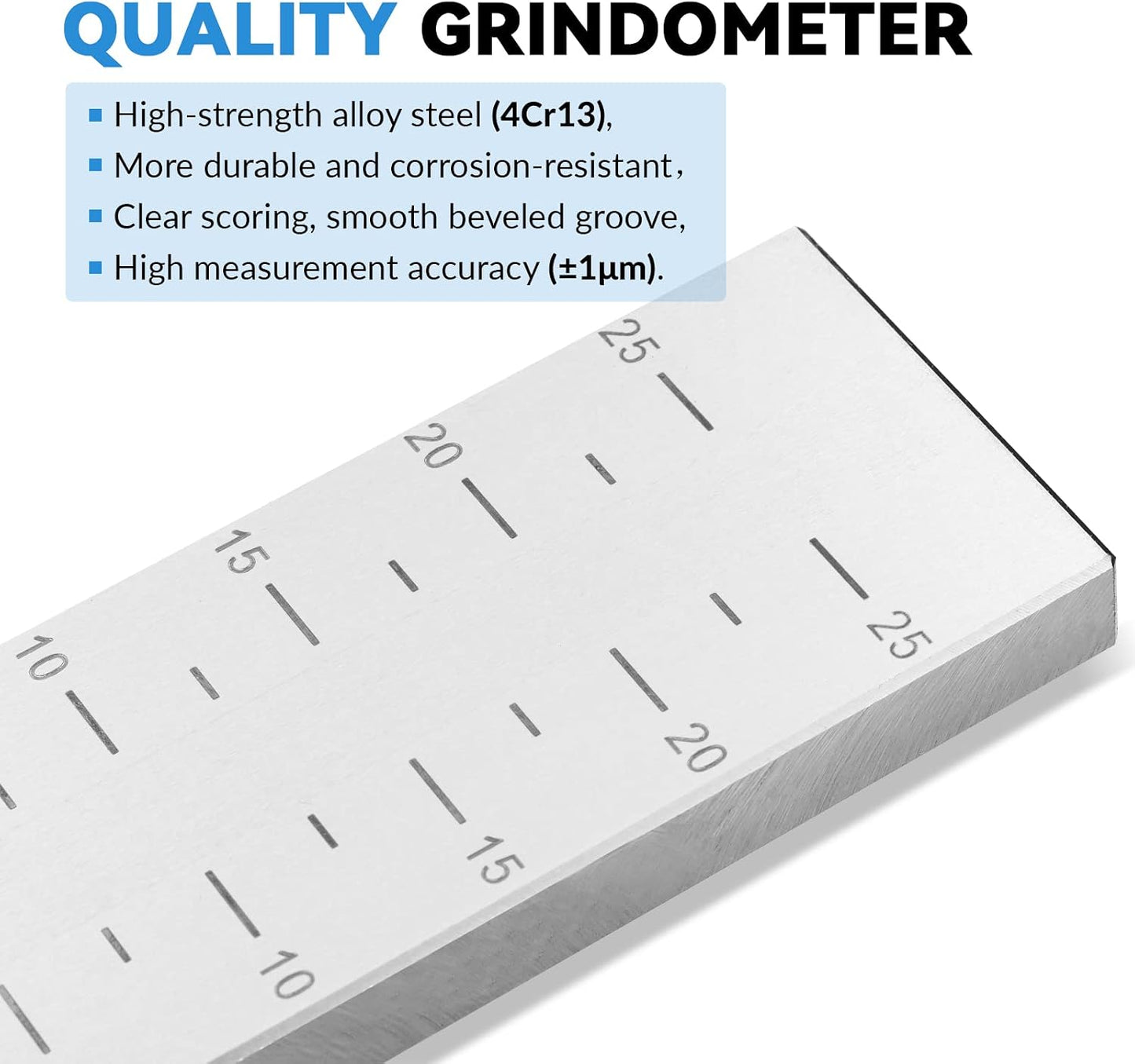 Grindómetro acero inox ranura única 25μm/50μm/100μm/150μm